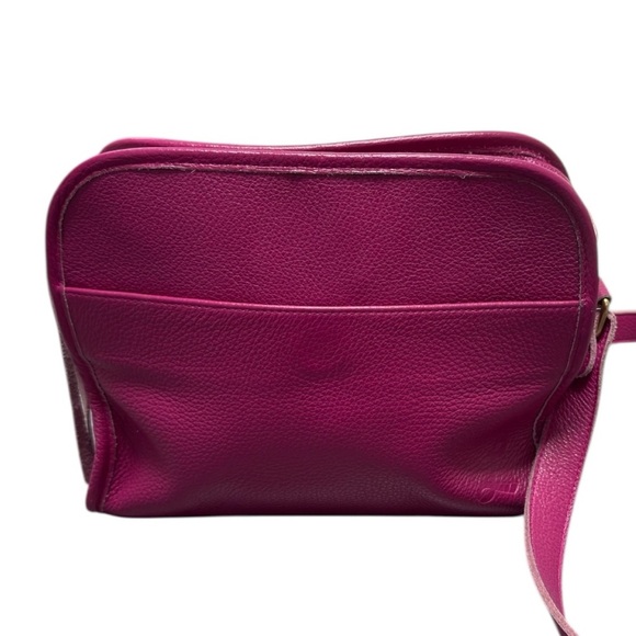 Like New! Lund Fuschia Leather Crossbody Bag - Picture 2 of 6